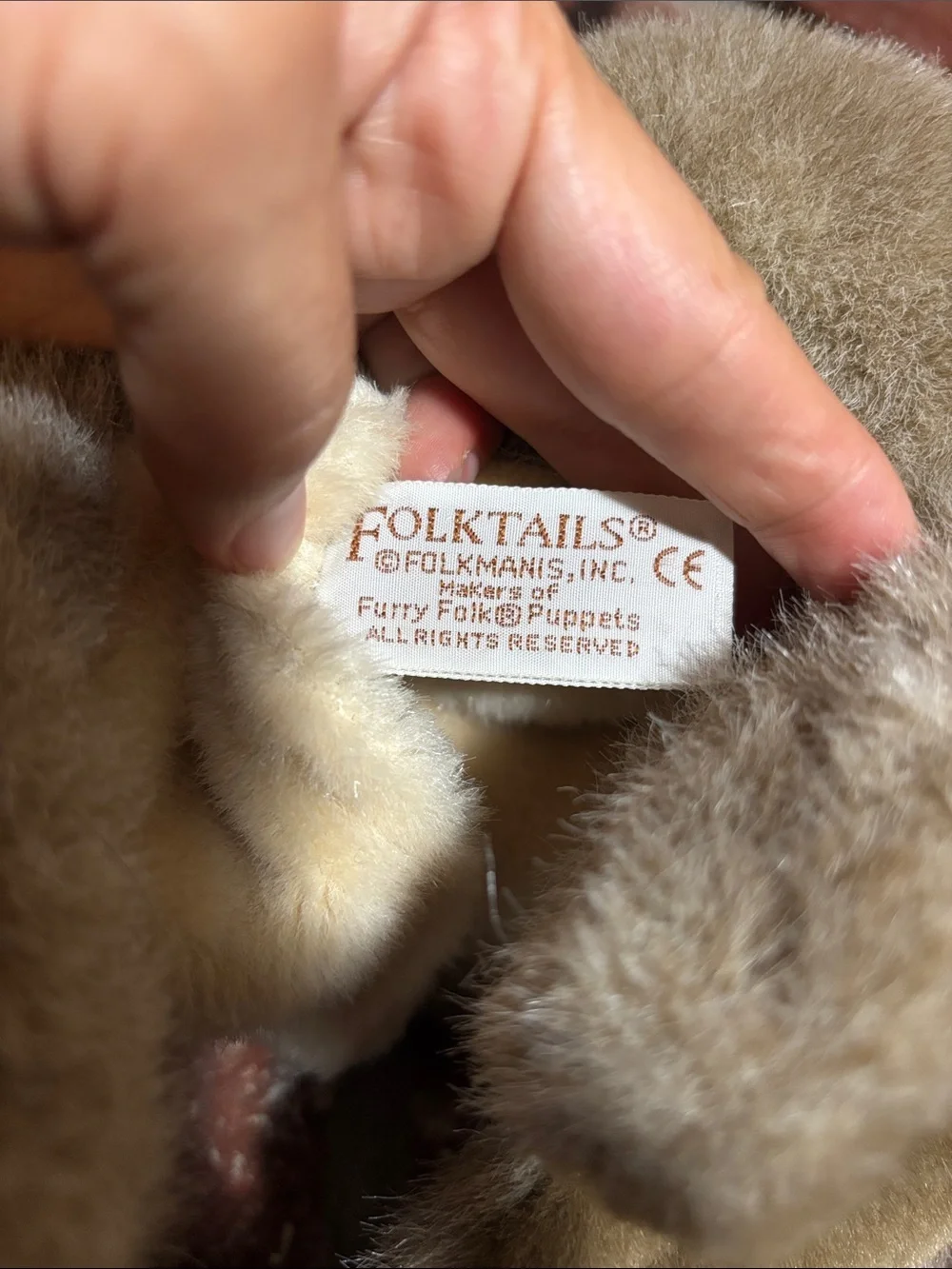 Folktails Furry Folk Rabbit Bunny Puppet Plush 13”